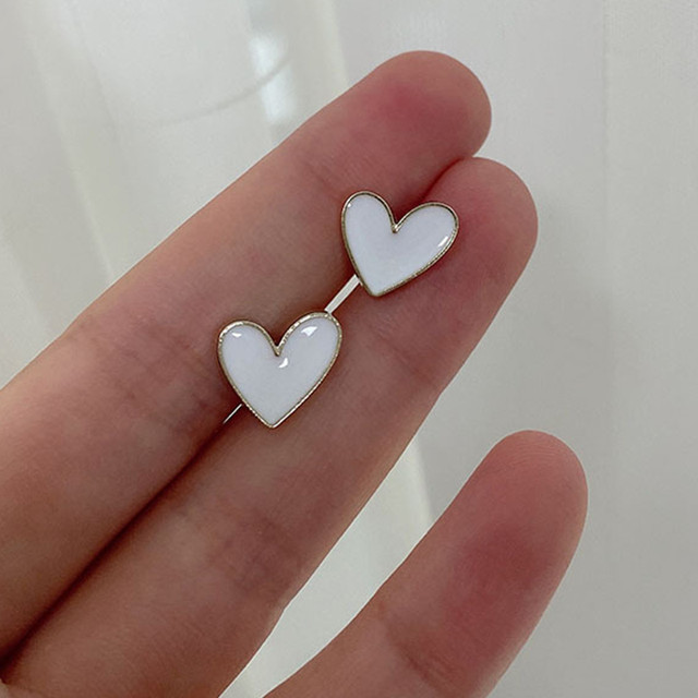 Metal Scrapbooking Accessories, White Heart Buttons